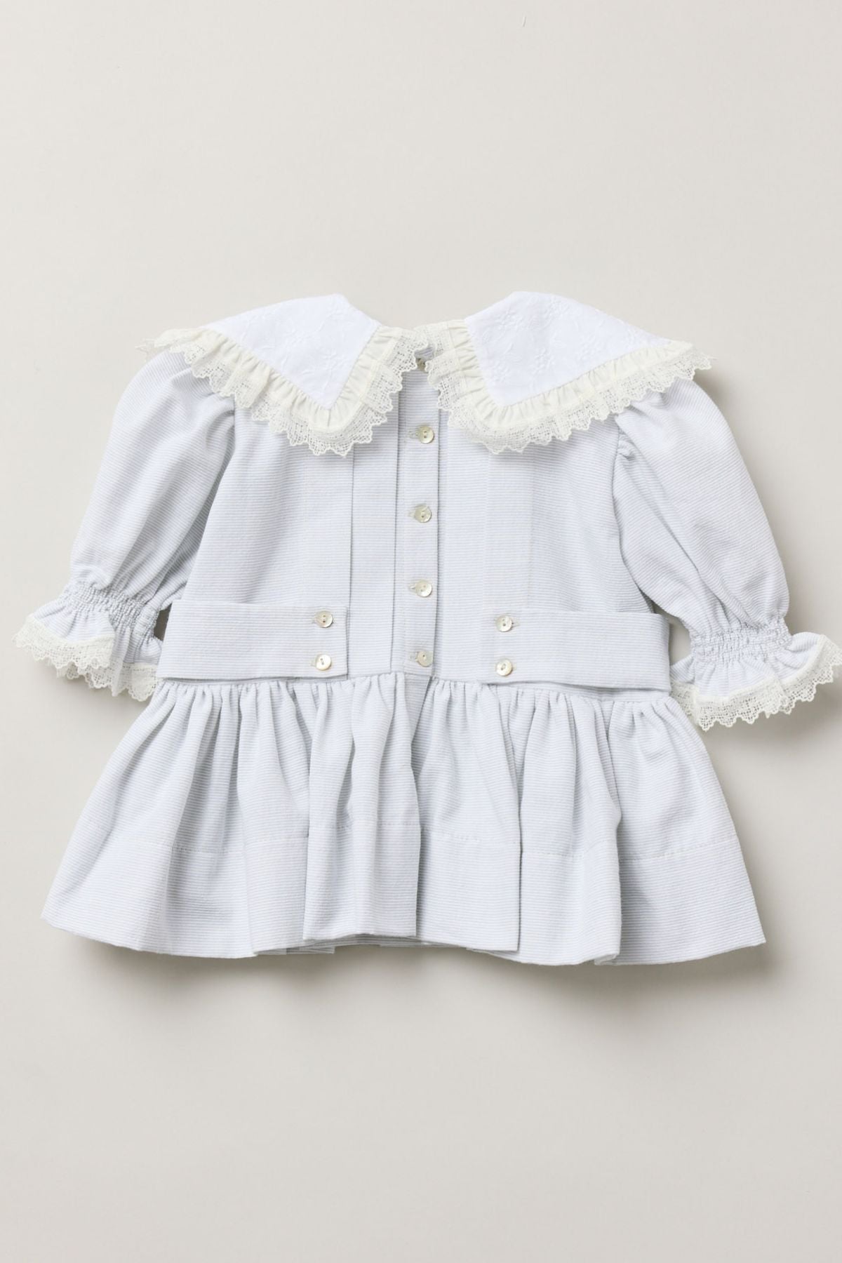 Baby Piano Dress in Light Grey Stripe - Strawberries & Cream 