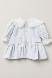 Baby Piano Dress in Light Grey Stripe - Strawberries & Cream 
