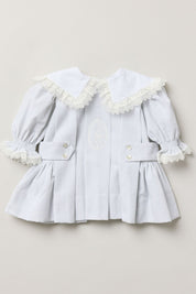 Baby Piano Dress in Light Grey Stripe - Strawberries & Cream 