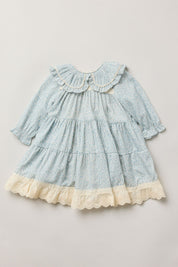 Baby Raspberry Dress in Blue Flower - Strawberries & Cream 
