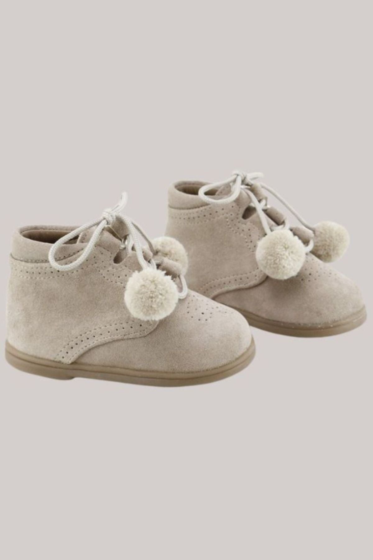 Baby Suede Boots Camel- Strawberries & Cream -  Hand made - Luxury - Ingrid Lewis - Designer