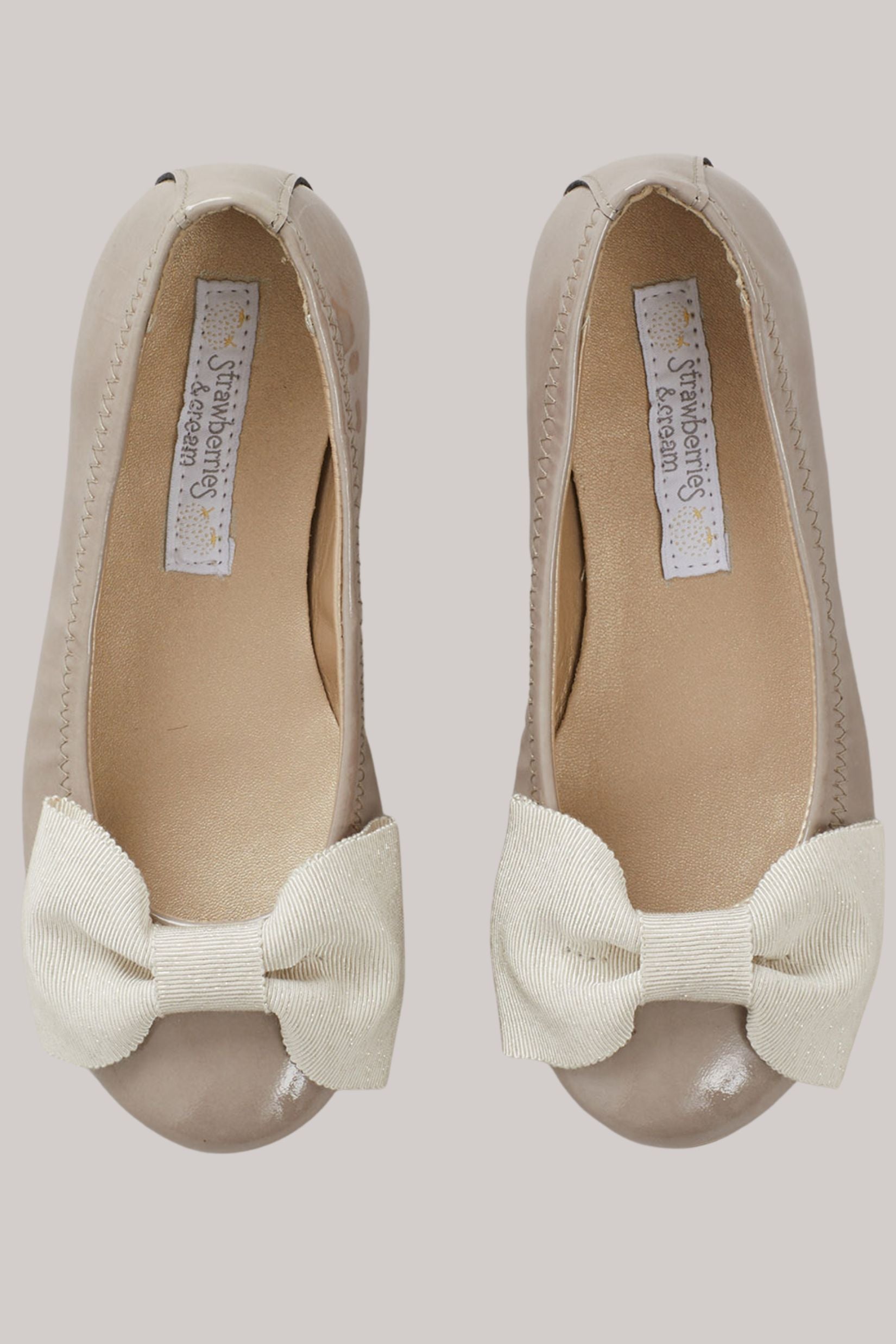 Ballerina Bow - Patent Leather Taupe - Strawberries & Cream - Ingrid Lewis - Designer