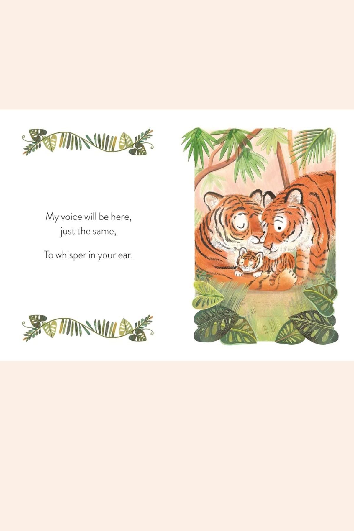 Bedtime Book for Bump - Strawberries & Cream - Ingrid Lewis - Designer 
Illustration of a tiger in a jungle setting with text on a white background