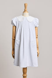 Bubble Dress in Plain Stripes Grey - Designed by Ingrid Lewis - Strawberries & Cream
