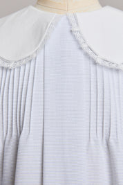 Bubble Dress in Plain Stripes Grey - Designed by Ingrid Lewis - Strawberries & Cream