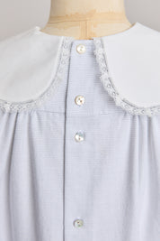 Bubble Dress in Plain Stripes Grey - Designed by Ingrid Lewis - Strawberries & Cream