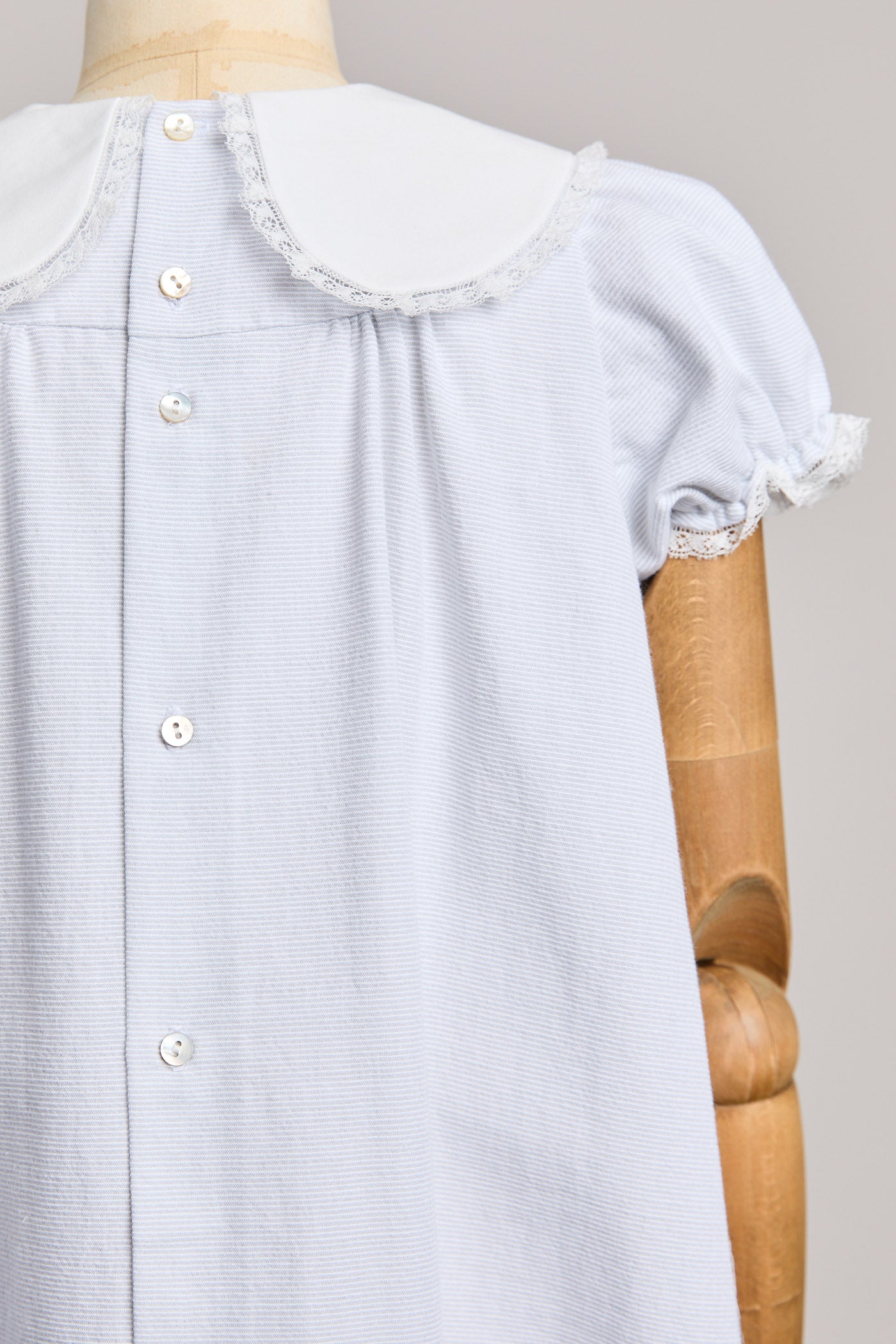 Bubble Dress in Plain Stripes Grey - Designed by Ingrid Lewis - Strawberries & Cream