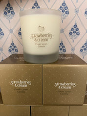 Candle - Linen - Strawberries & Cream - Ingrid Lewis 