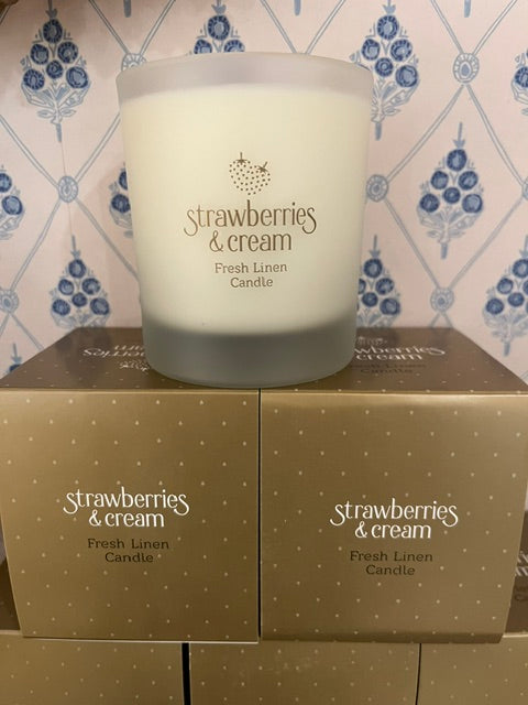 Candle - Linen - Strawberries & Cream - Ingrid Lewis 