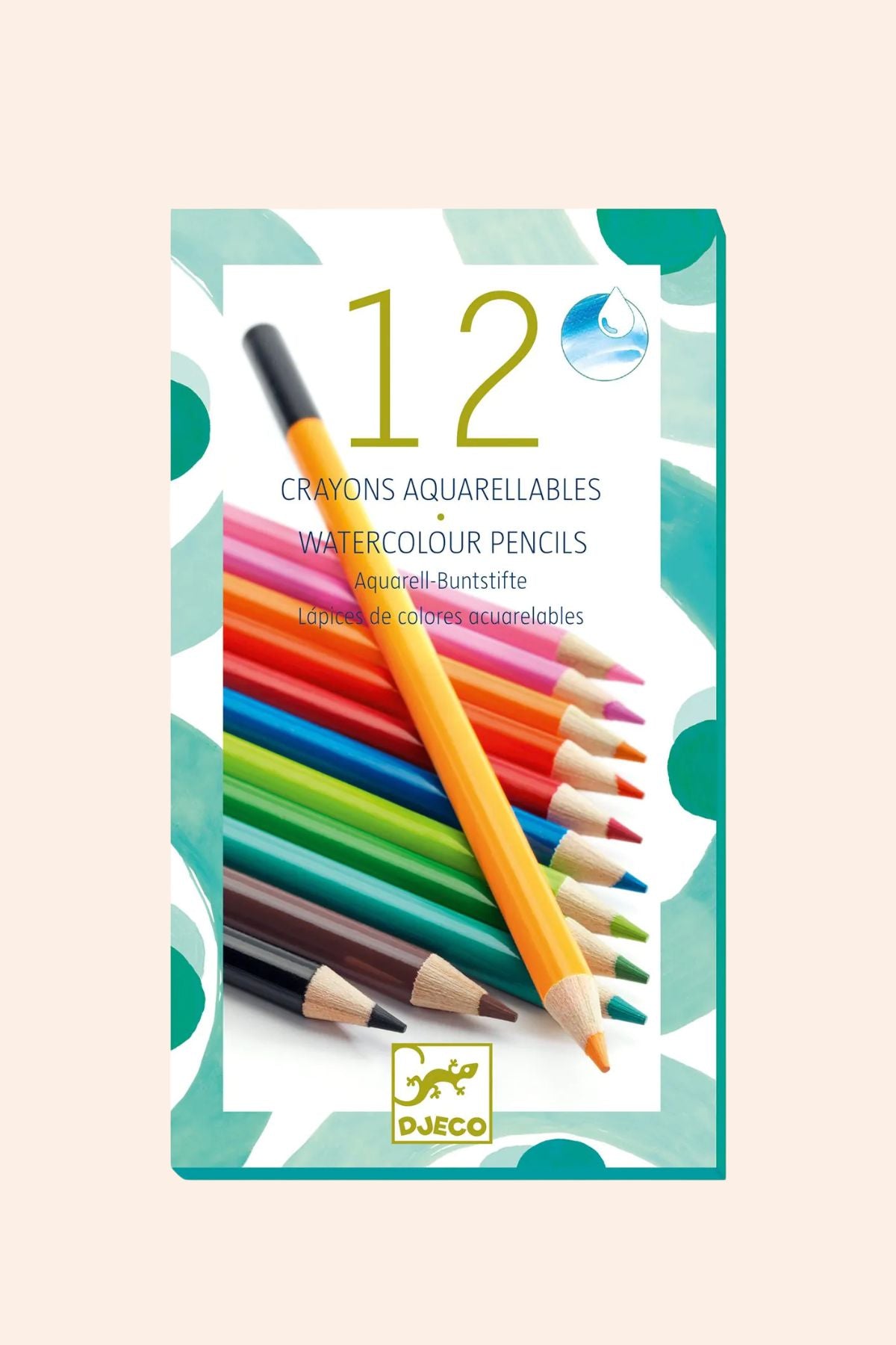 Djeco - 12 Crayons Aquarellables - Watercolour Pencils - Strawberries & Cream - Ingrid Lewis - Designer
