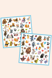 Djeco - 160 Stickers - Fluffy Friends -  Strawberries & Cream - Ingrid Lewis - Designer
