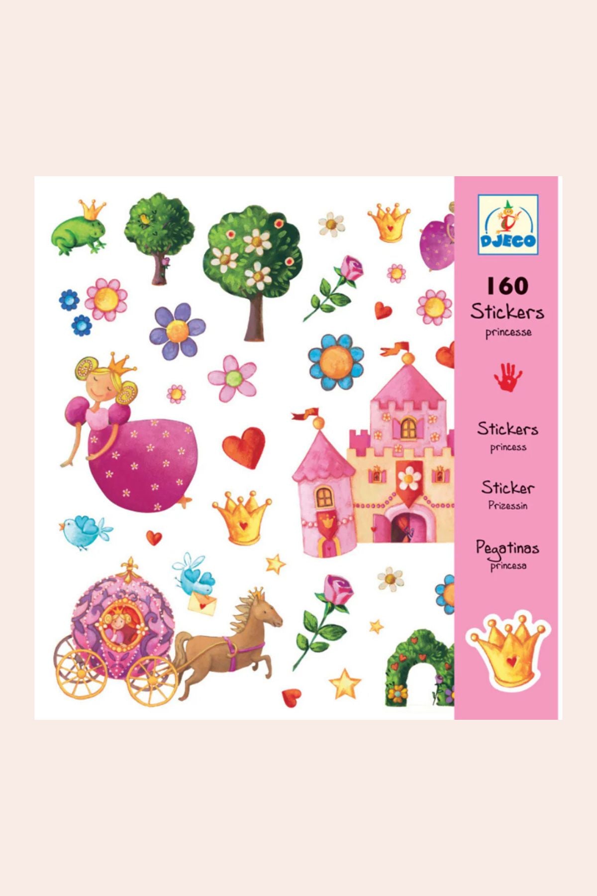 Djeco - 160 Stickers - Princess Marguerite - Strawberries & Cream  - Ingrid Lewis - Designer