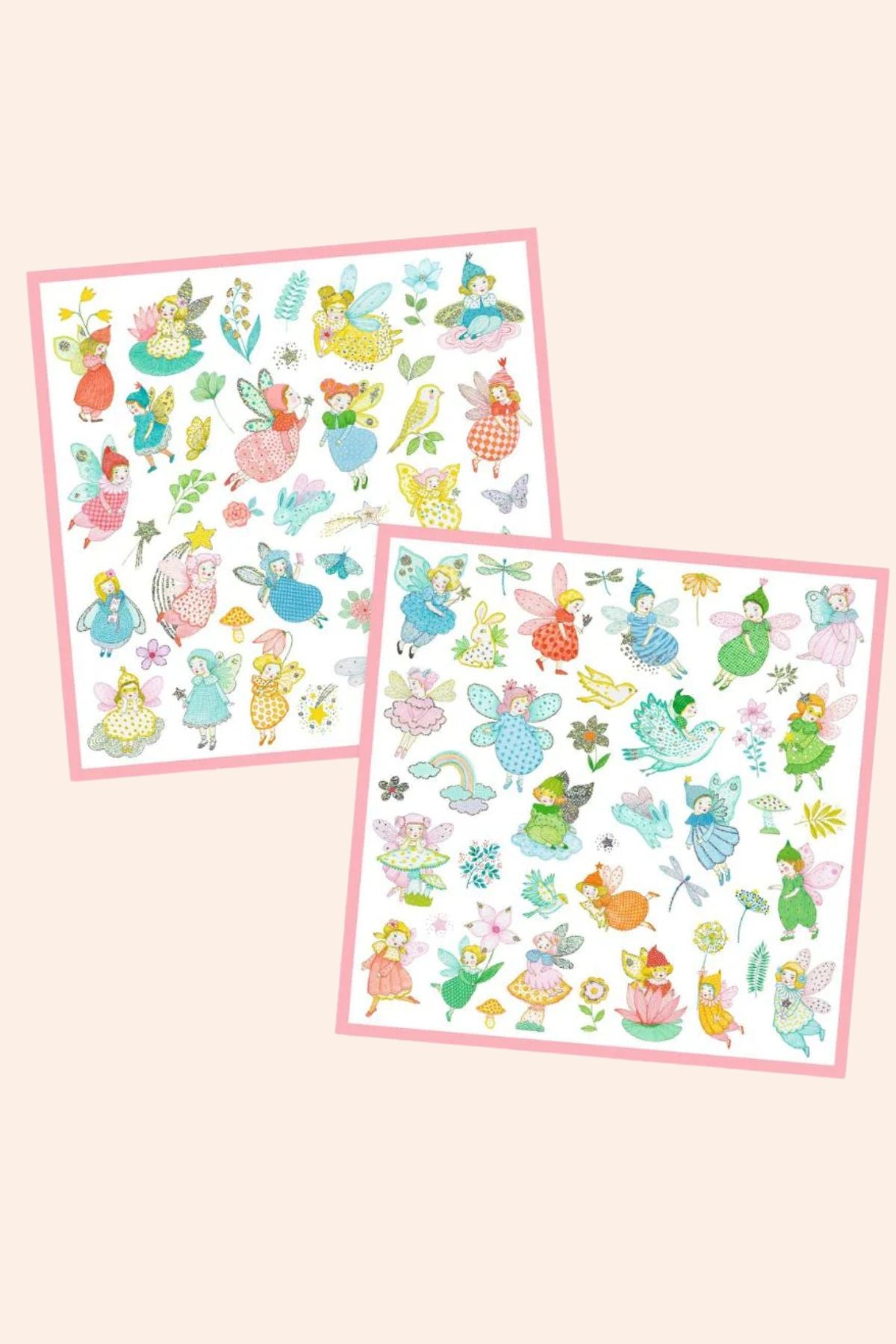 Djeco - 160 Stickers Metallic Stickers - Sparkly Fairies - Strawberries & Cream - Ingrid Lewis - Designer