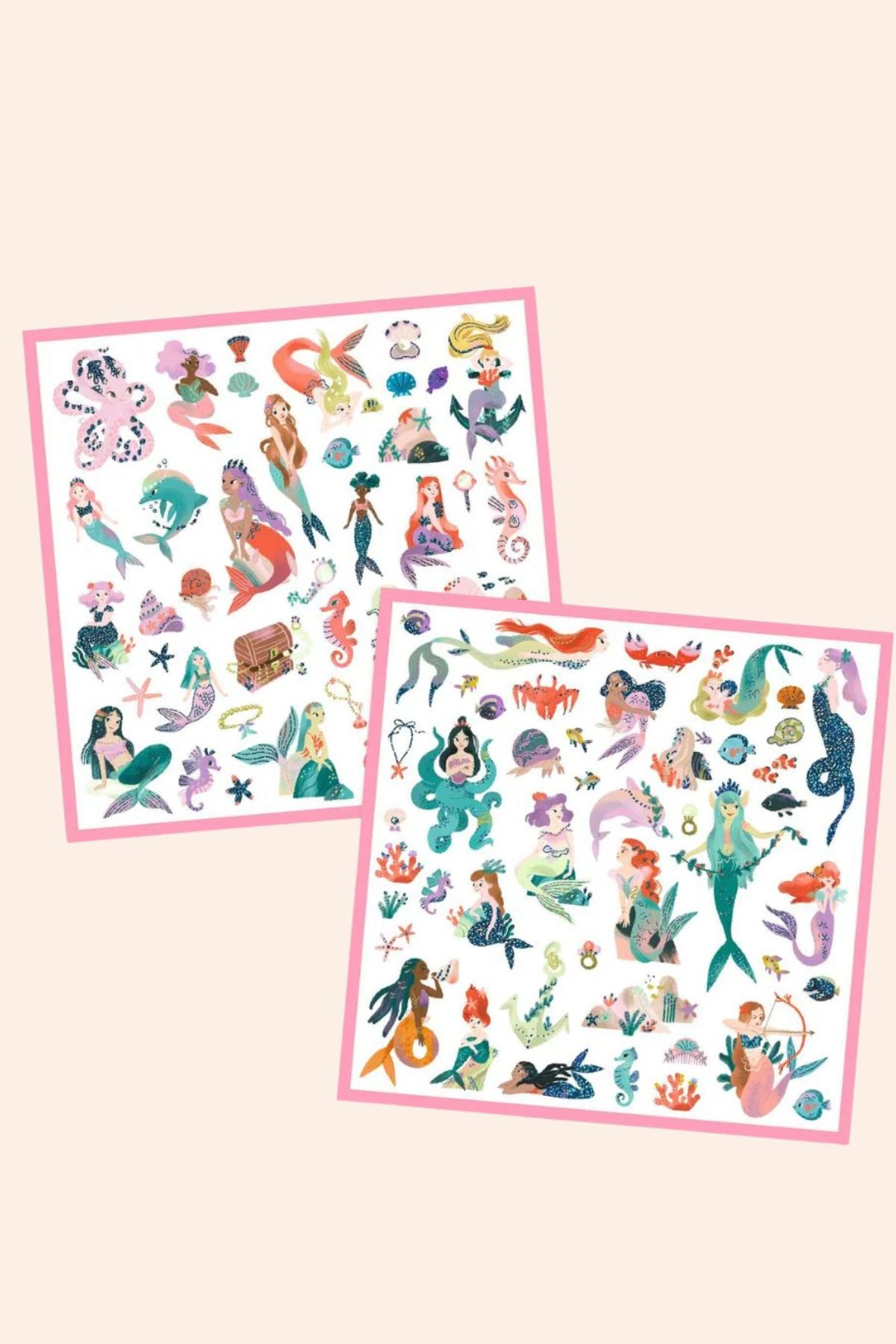 Djeco - 160 Stickers Metallic Stickers - Sparkly Mermaids