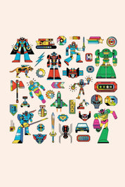 Djeco - 160 stickers - Metallic Robots - Strawberries & Cream 