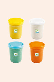 Djeco - 4 Pots of Glittery Play Dough - Strawberries & Cream - Ingrid Lewis - Designer
Four colourful play dough cups with lids