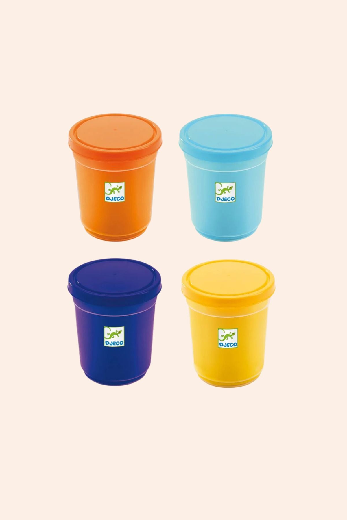 Djeco - 4 Tubes of Play Dough - Nature - Strawberries & Cream - Ingrid Lewis - Designer
Four colourful plastic containers with lids.