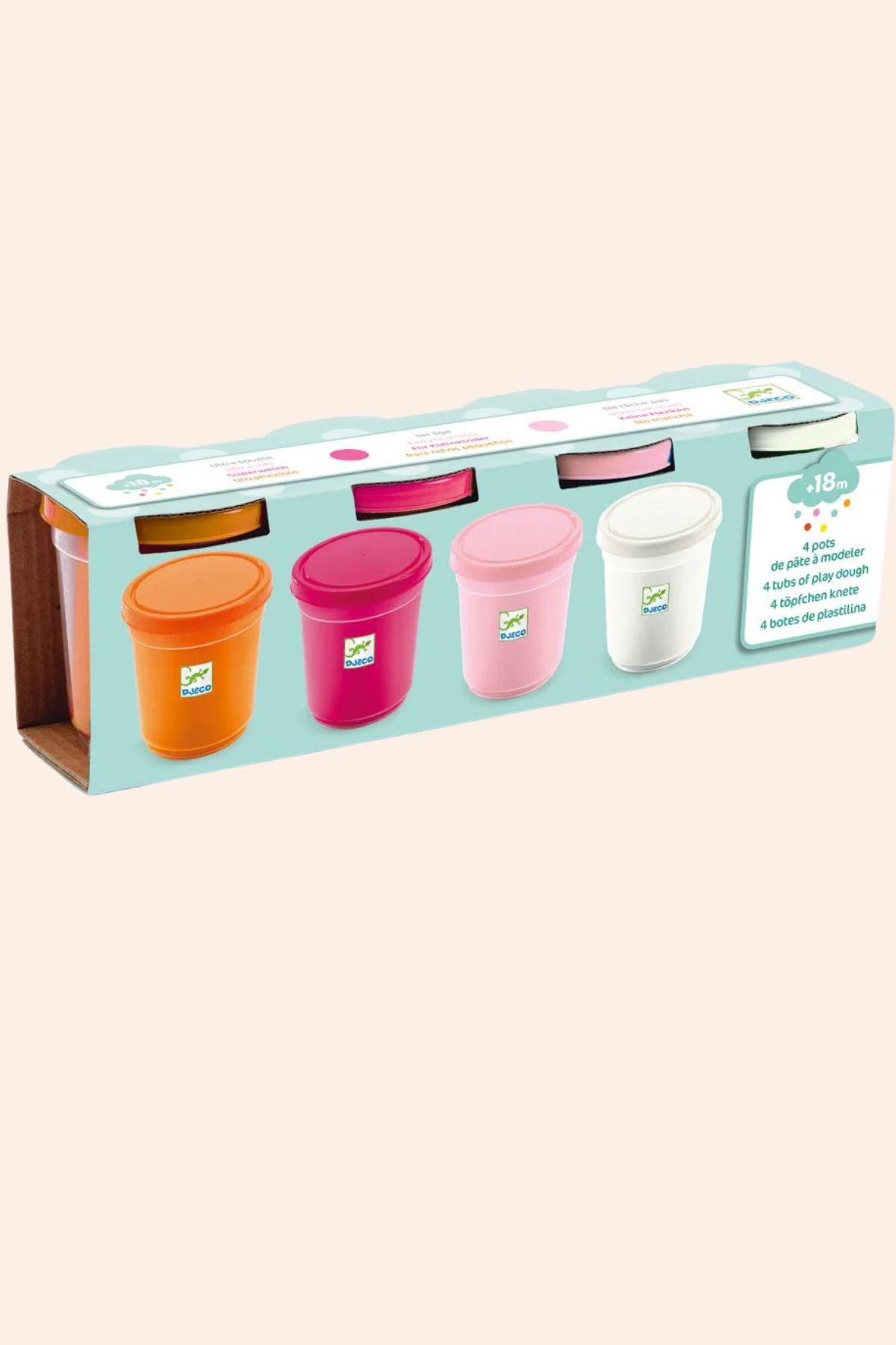 Djeco - 4 Tubes of Play Dough - Sweet - Strawberries & Cream - Ingrid Lewis - Designer