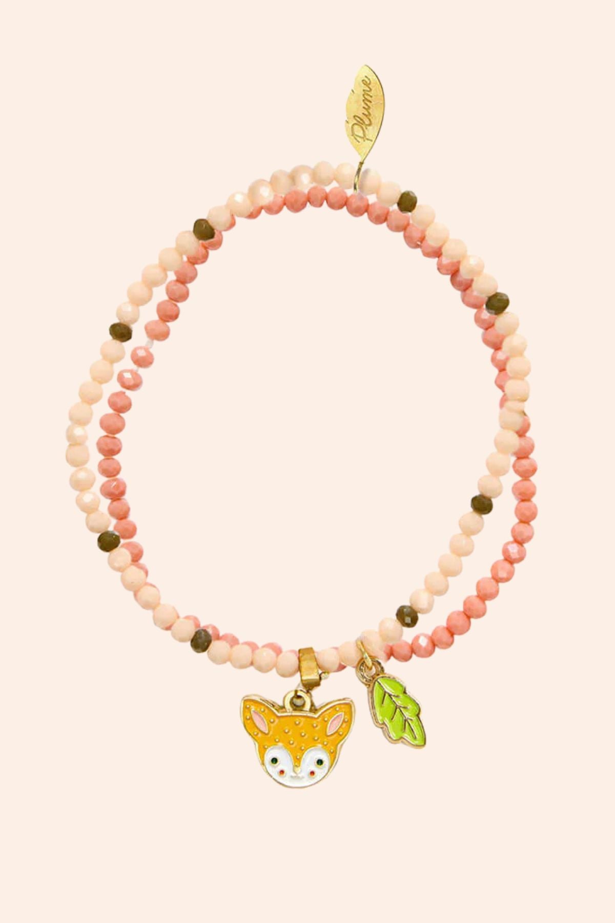 Djeco - Bracelet - Autumn -  Strawberries & Cream - Ingrid Lewis - Designer 
Bracelet with fox charm and leaf.