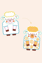 Djeco - Colour reveal pictures - Pets - Magic Colouring - Strawberries & Cream - Ingrid Lewis - Designer
Two cartoon sheep with colourful wool.