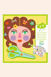 Djeco - Create With Stickers - Hairdresser - Strawberries & Cream - Ingrid Lewis - Designer