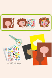 Djeco - Create With Stickers - Hairdresser - Strawberries & Cream - Ingrid Lewis - Designer