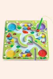 Djeco - FrogyMaze - Strawberries & Cream - Ingrid Lewis Colourful wooden puzzle with various shapes and animals