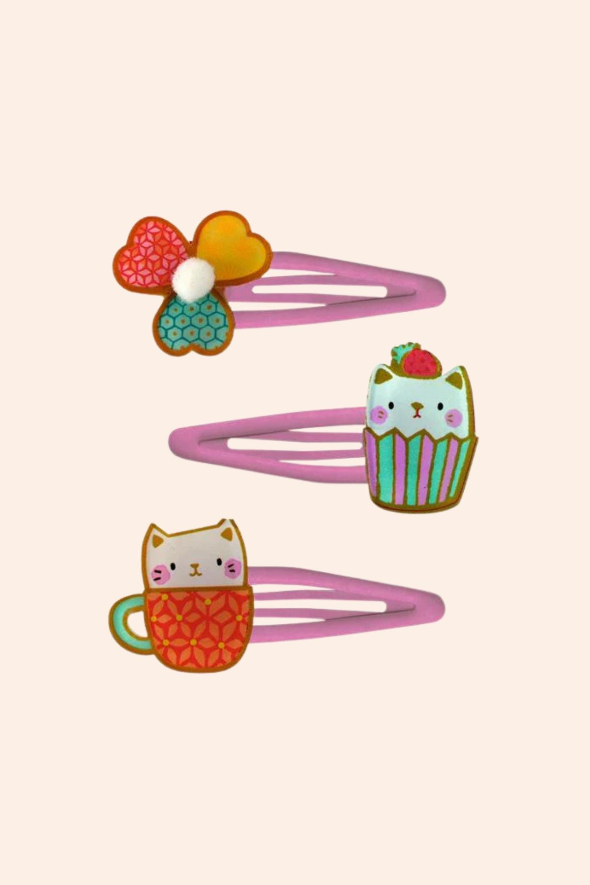Djeco - Hair Clips - Yoko - Strawberries & Cream - Ingrid Lewis - Designer