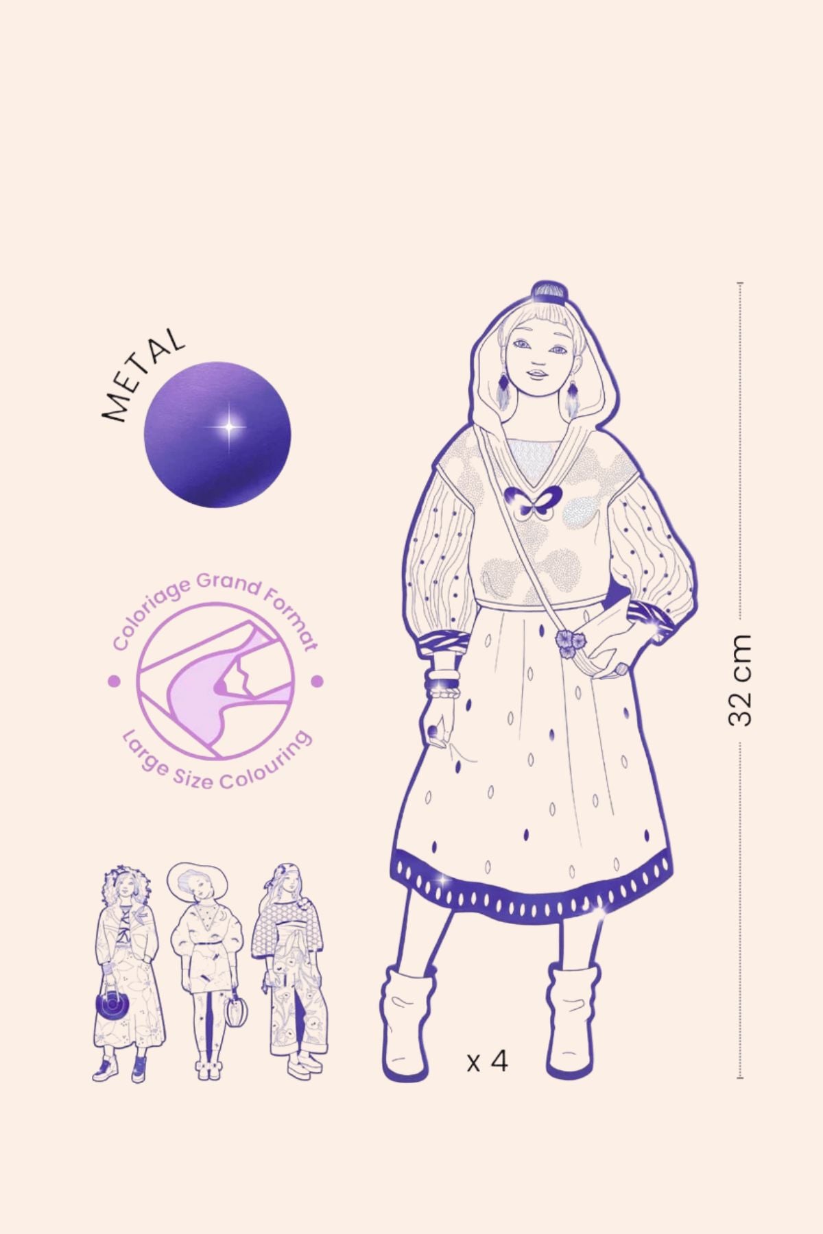 Djeco - Les Demoiselles - Fashion Colouring - Laura & Friends - Strawberries & Cream - Ingrid Lewis - Designer