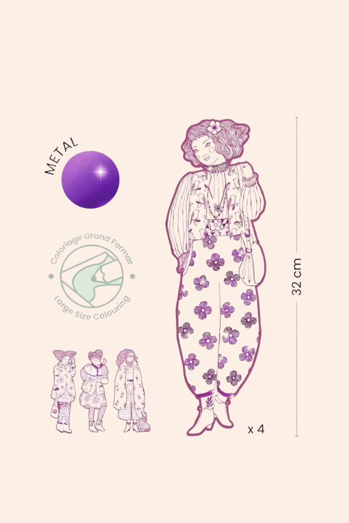 Djeco - Les Demoiselles - Fashion Colouring - Rosemary & Friends - Strawberries & Cream - Ingrid Lewis - Designer