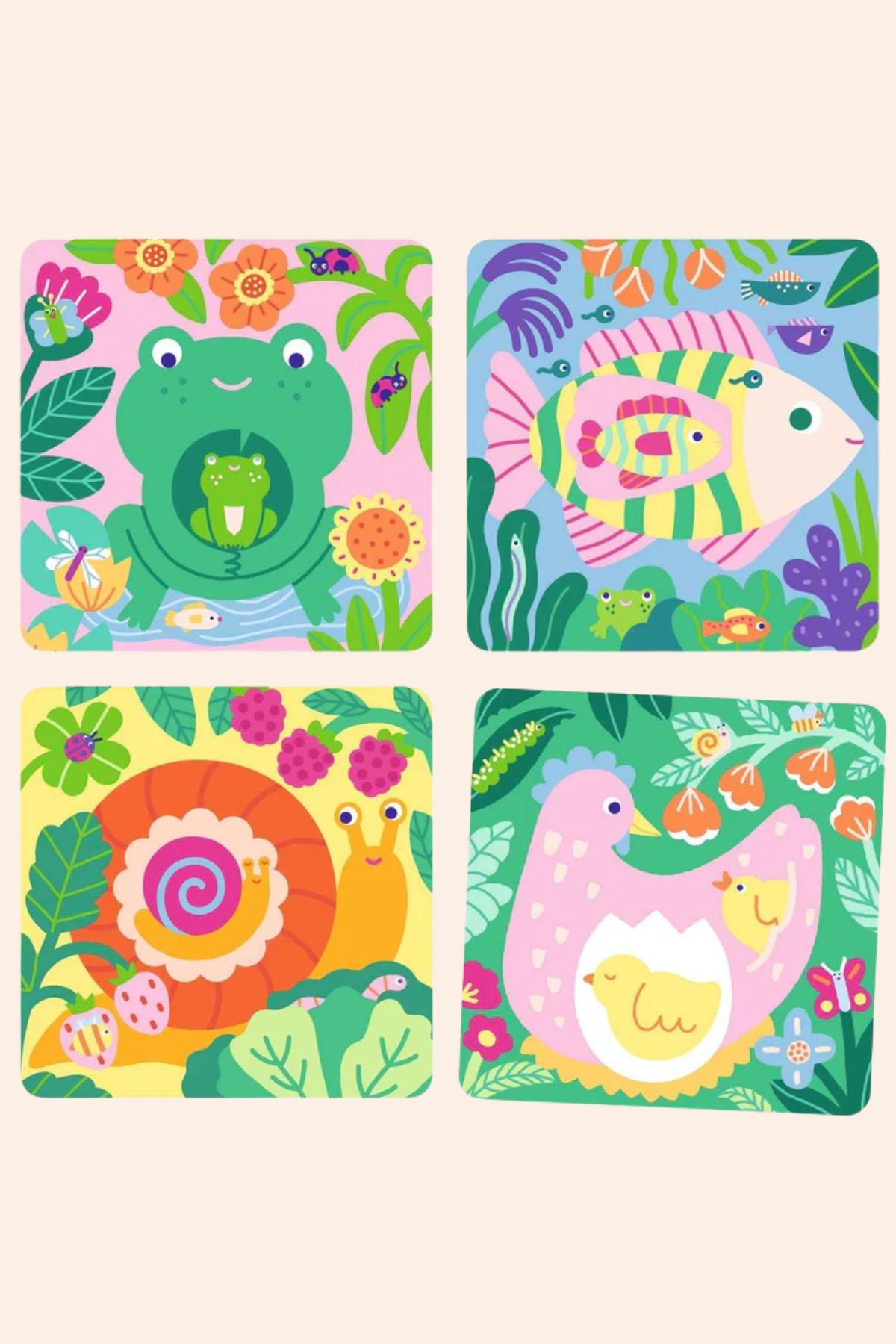 Djeco - Magic Colouring - Peekaboo! Garden Baby - Strawberries & Cream - Ingrid Lewis - Designer