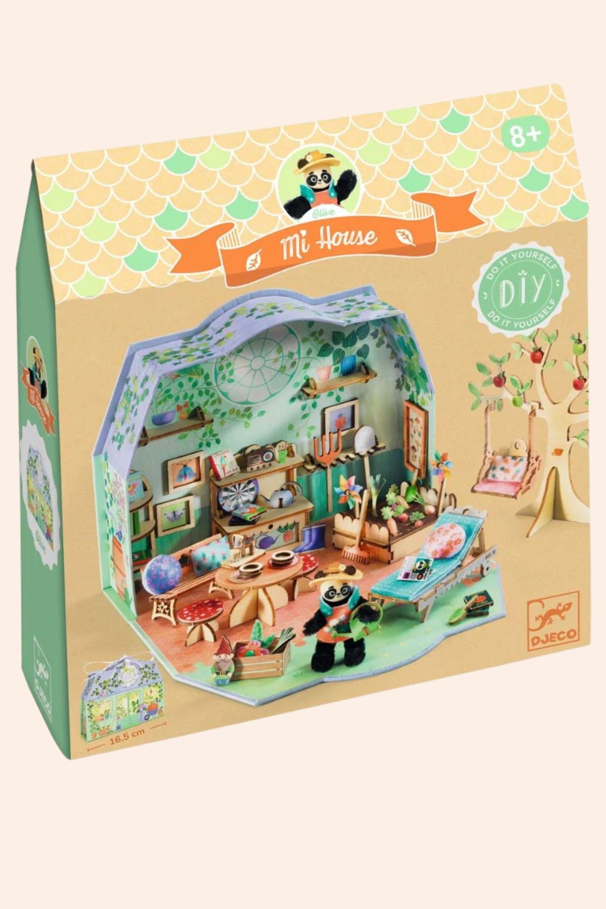 Djeco - Mi House - Olive - Strawberries & Cream 
Boxed toy house set with panda design.