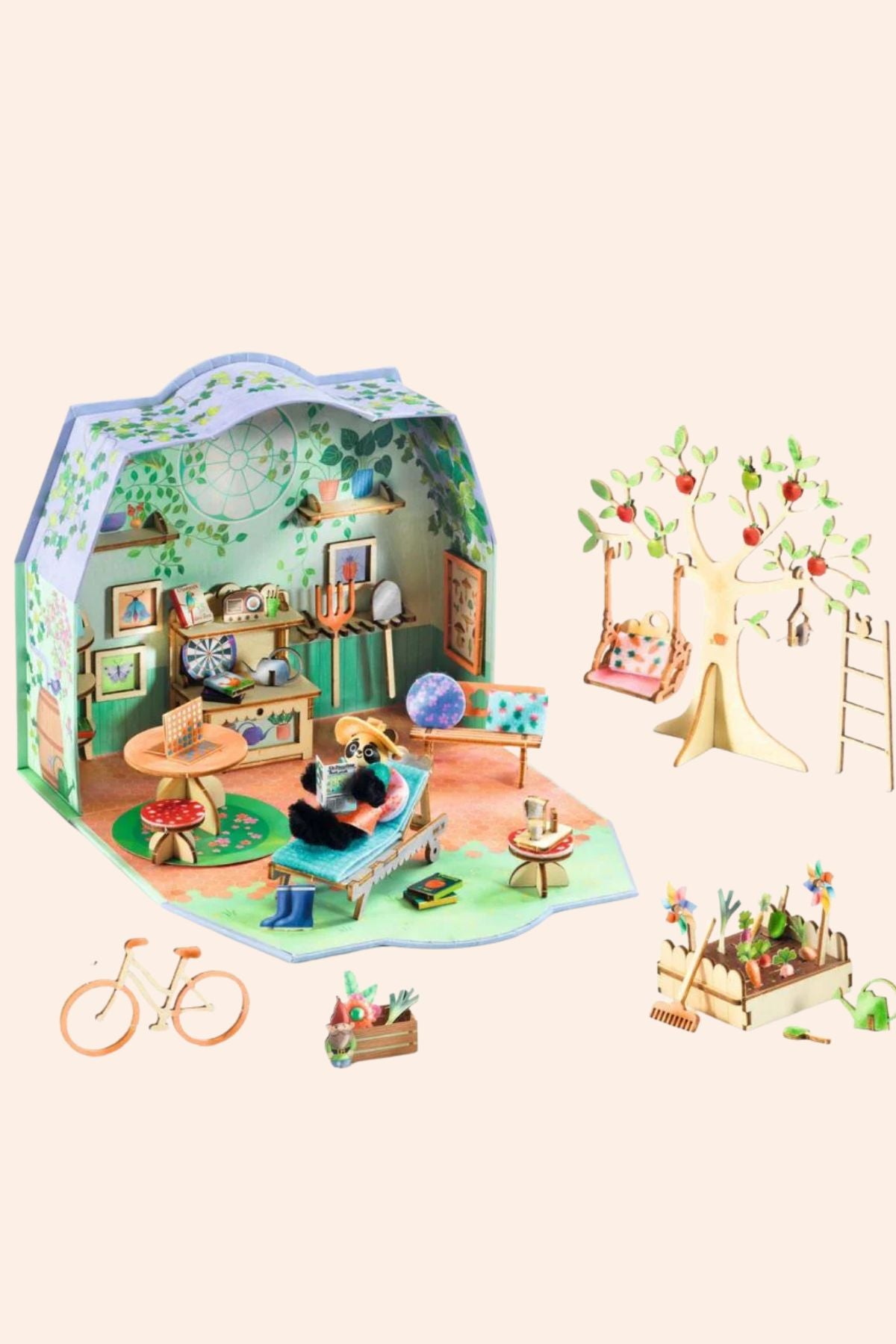 Djeco - Mi House - Olive - Strawberries & Cream 
Miniature dollhouse with furniture and accessories.