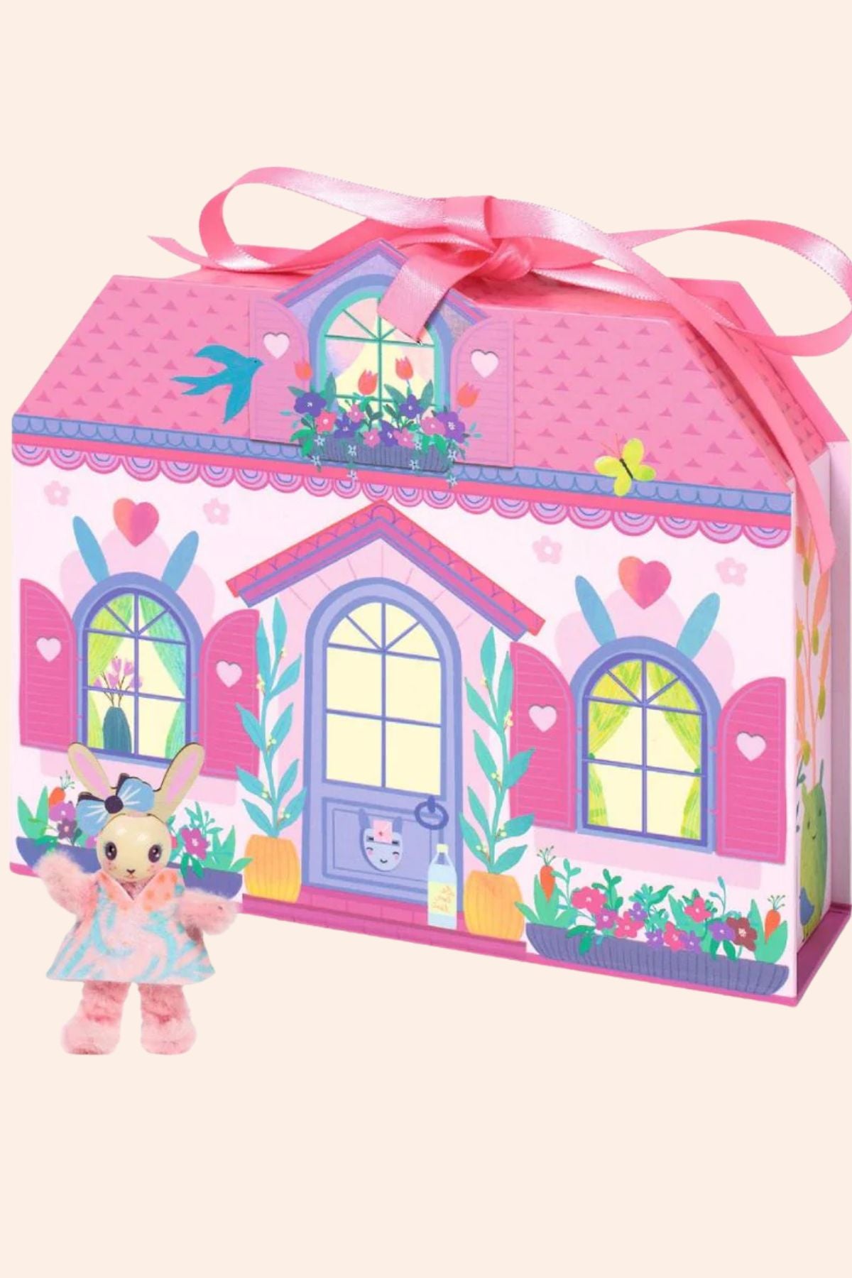 Djeco - Mi House - Rosie - Strawberries & Cream  
Decorative gift box with a fairy house design and a small rabbit 