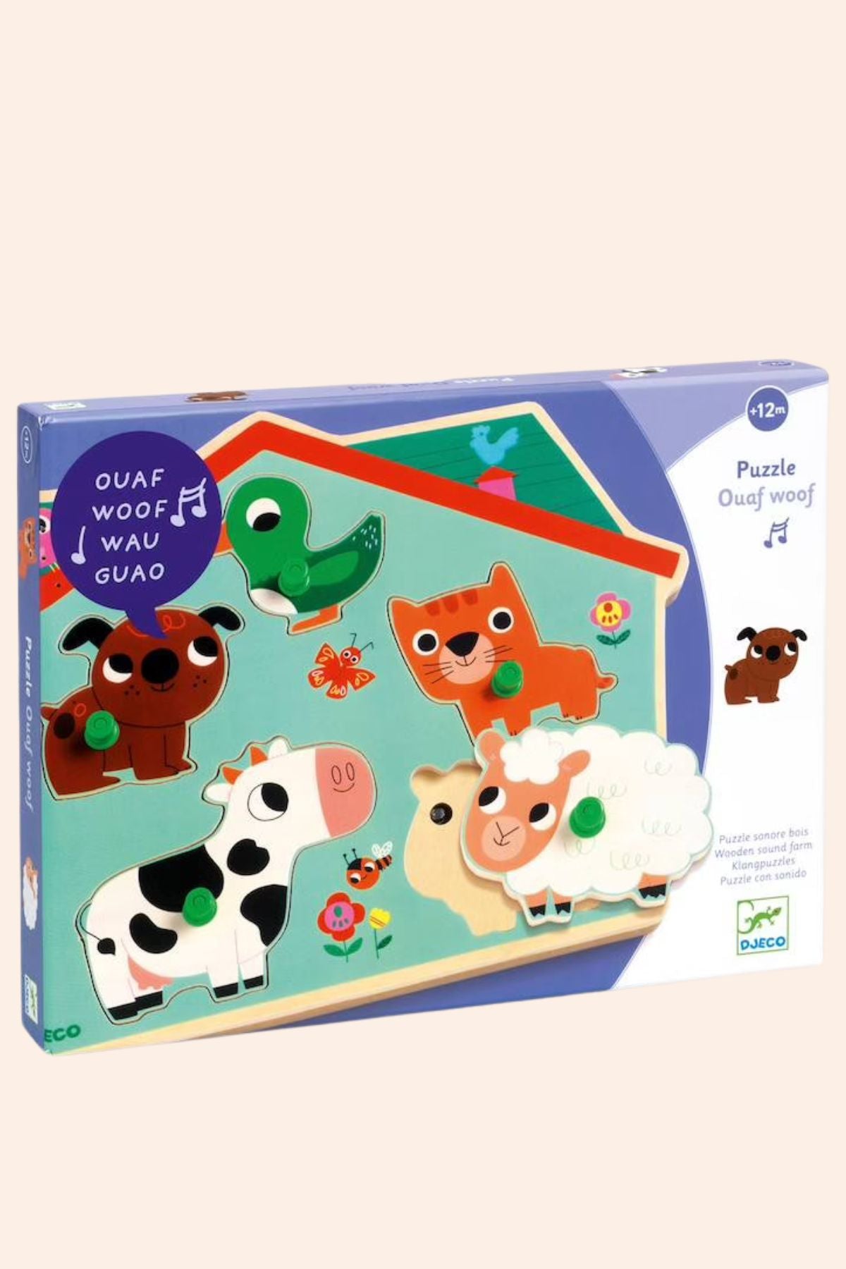 Djeco - Ouaf Woof - Sound Puzzle - Strawberries & Cream 