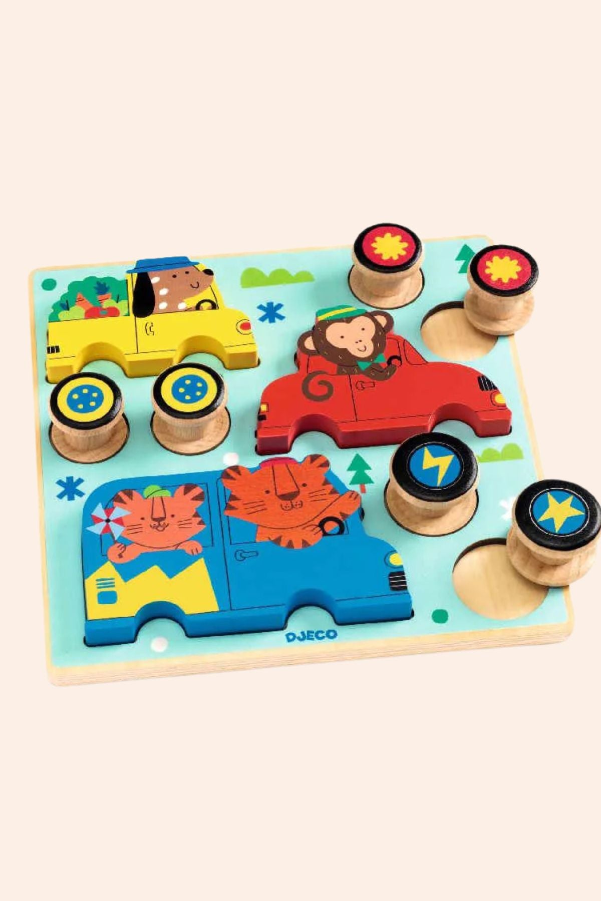 Djeco - Puzz & Roll - Color - Strawberries & Cream - Ingrid Lewis - Designer
Children's puzzle with animals and vehicles 