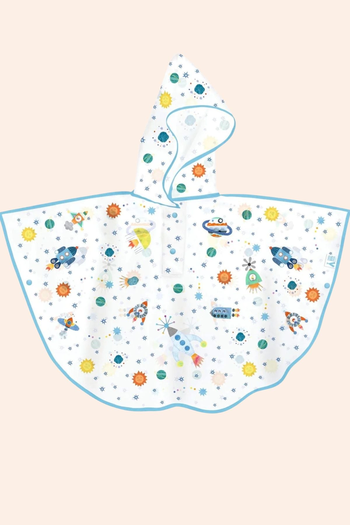 Djeco - Rain Cape - Rocket - Strawberries & Cream - Accessories - Luxury - Ingrid Lewis - Designer 
Children's poncho with space-themed design