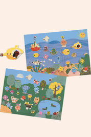 Djeco - Removable Puffy Stickers - Summertime - Strawberries & Cream - Ingrid Lewis - Designer