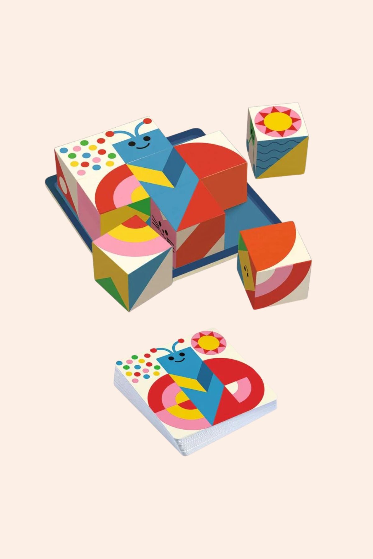 Djeco - So Logic - Cubologic 9  Logical Game to Play Solo - Strawberries & Cream - Ingrid Lewis - Designer
Colourful children's blocks with animal designs.