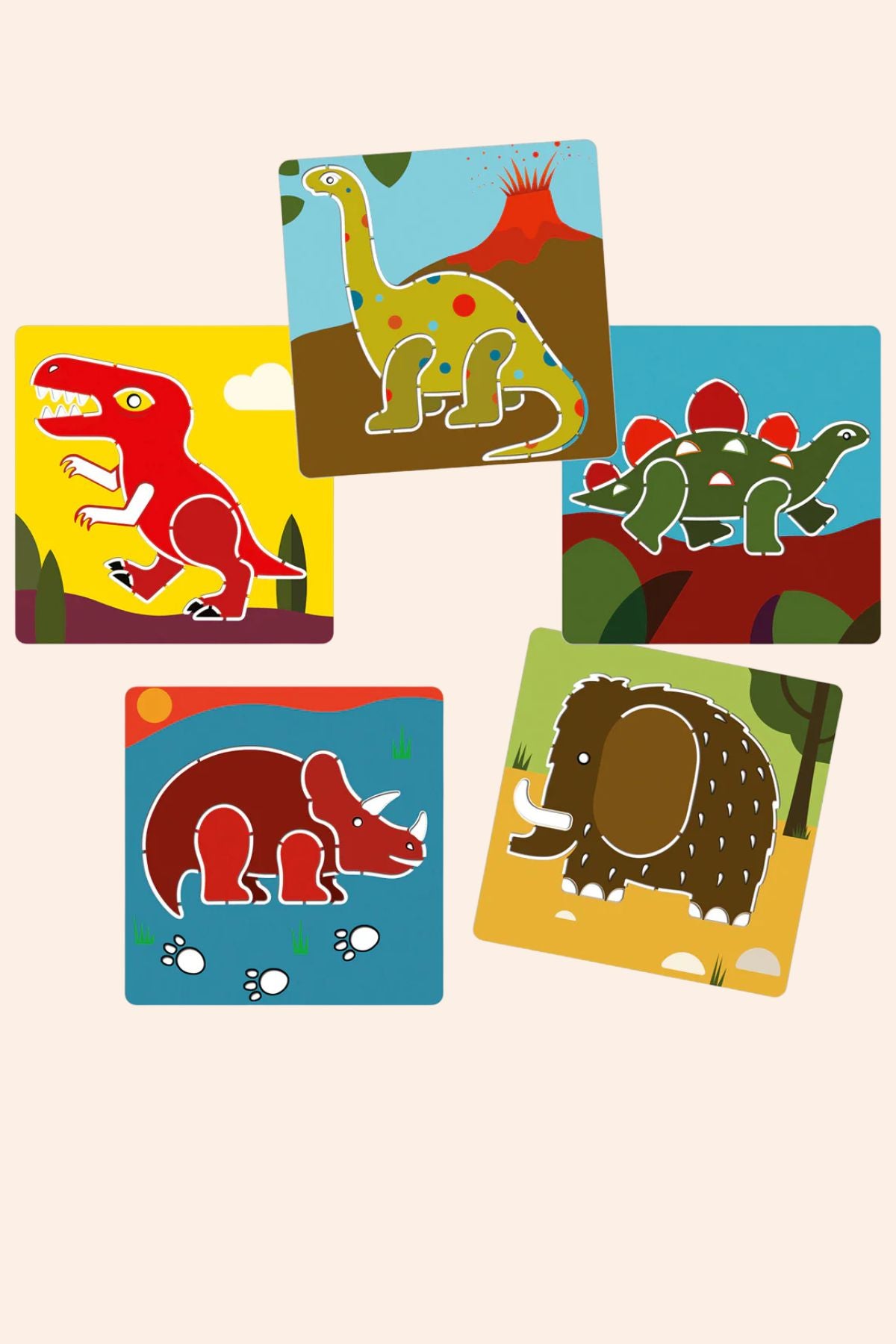Djeco - Stencils - Dinosaurs - Strawberries & Cream - Ingrid Lewis - Designer