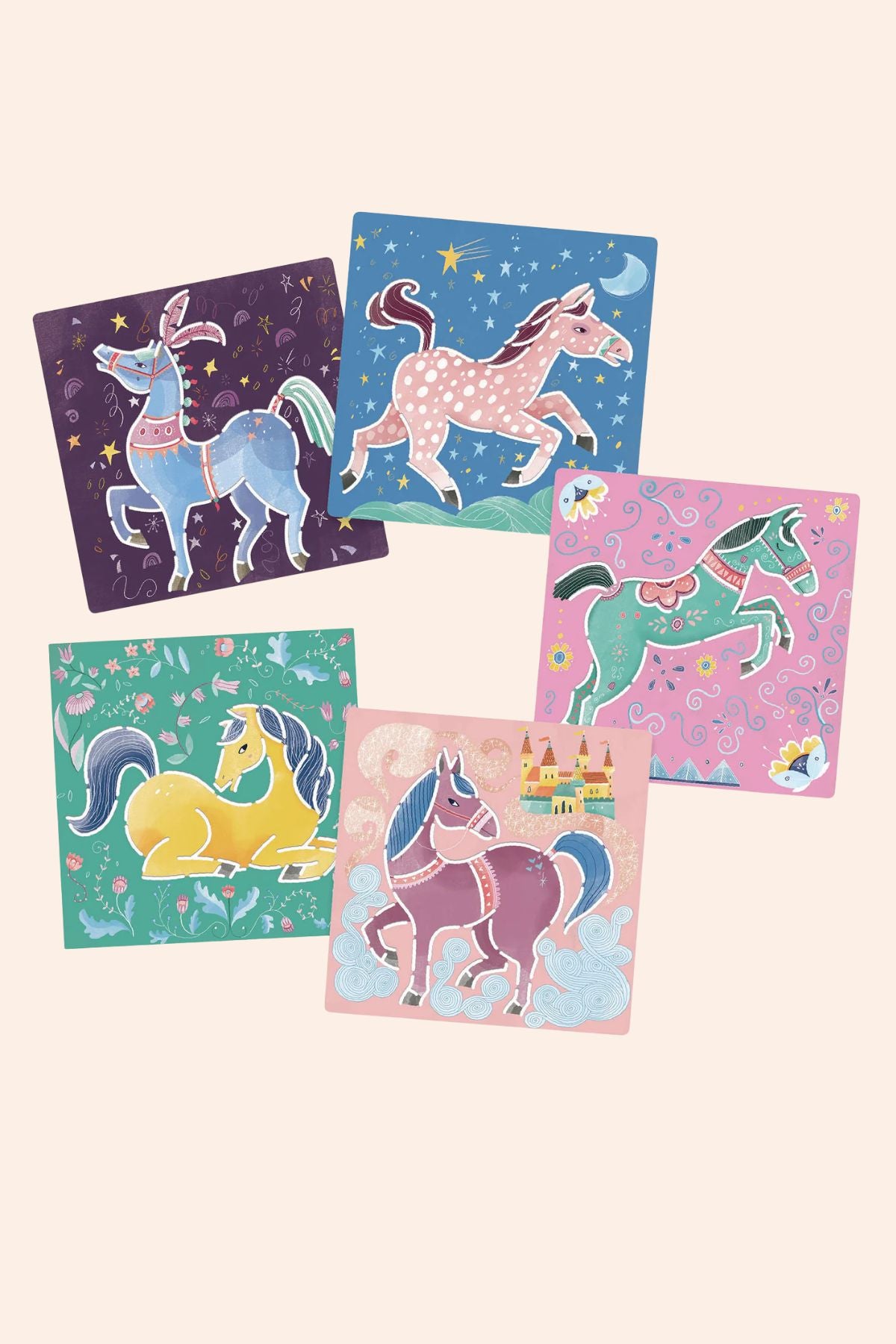 Djeco - Stencils - Horses - Strawberries & Cream - Ingrid Lewis - Designer