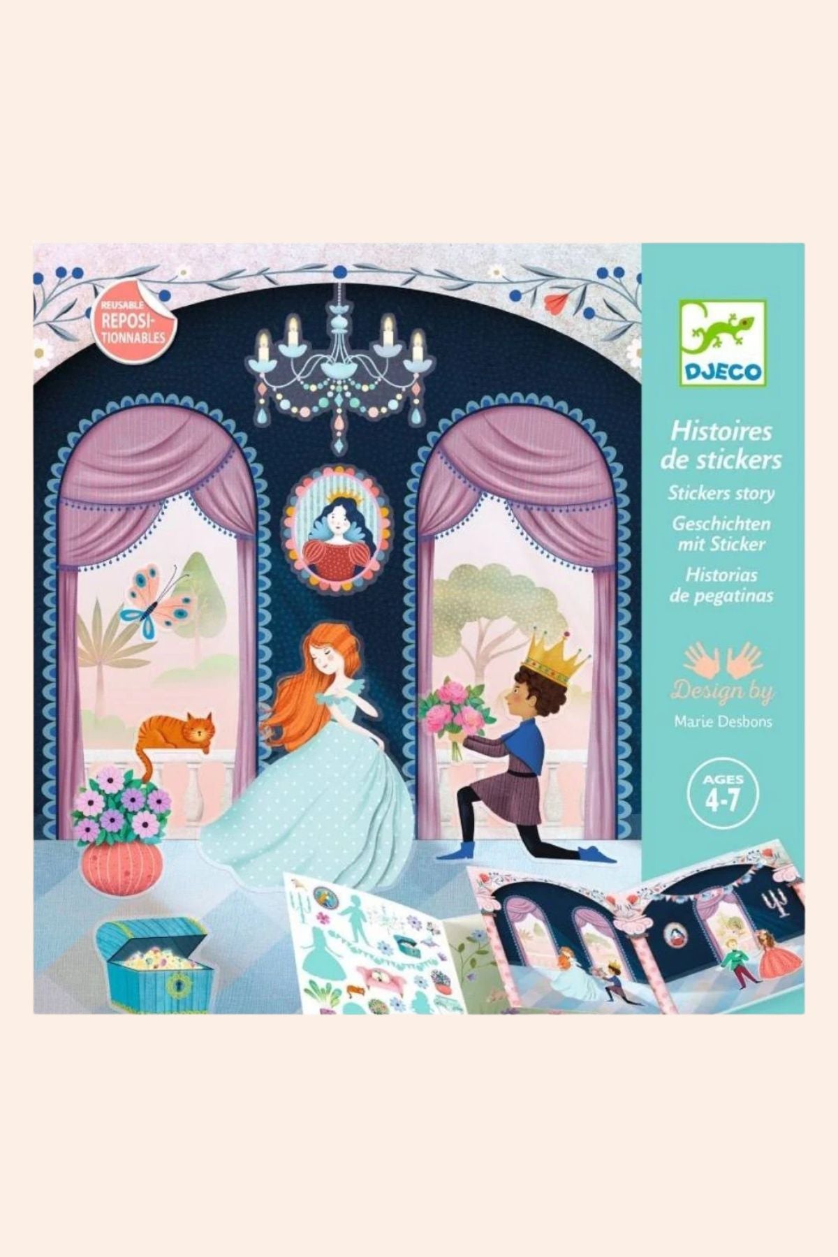 Djeco - Sticker Story - Life in the Castle - Strawberries & Cream - Ingrid Lewis - Designer