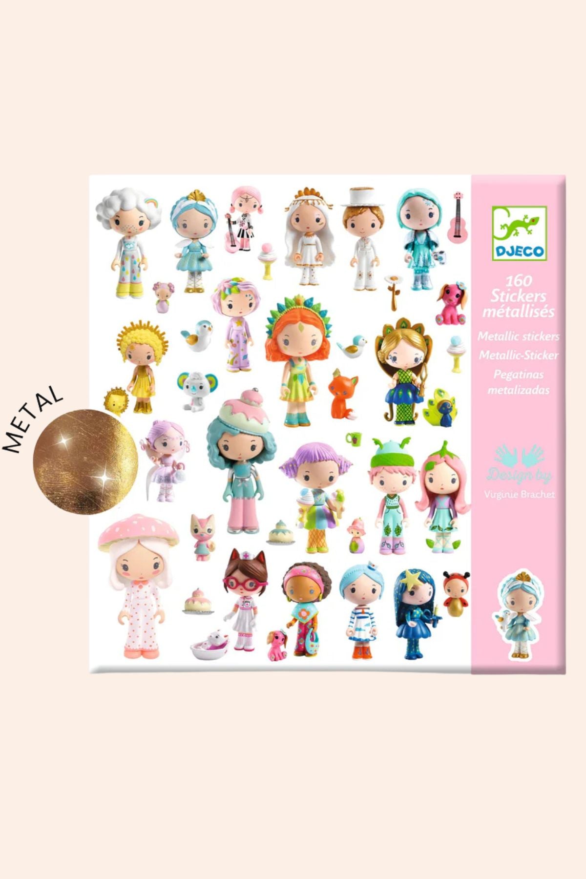 Djeco  - The Little World of Tinyly -  160 Stickers - Strawberries & Cream - Ingrid Lewis - Strawberries & Cream 