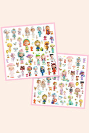 Djeco  - The Little World of Tinyly -  160 Stickers - Strawberries & Cream - Ingrid Lewis
Two sheets of colourful cartoon character stickers