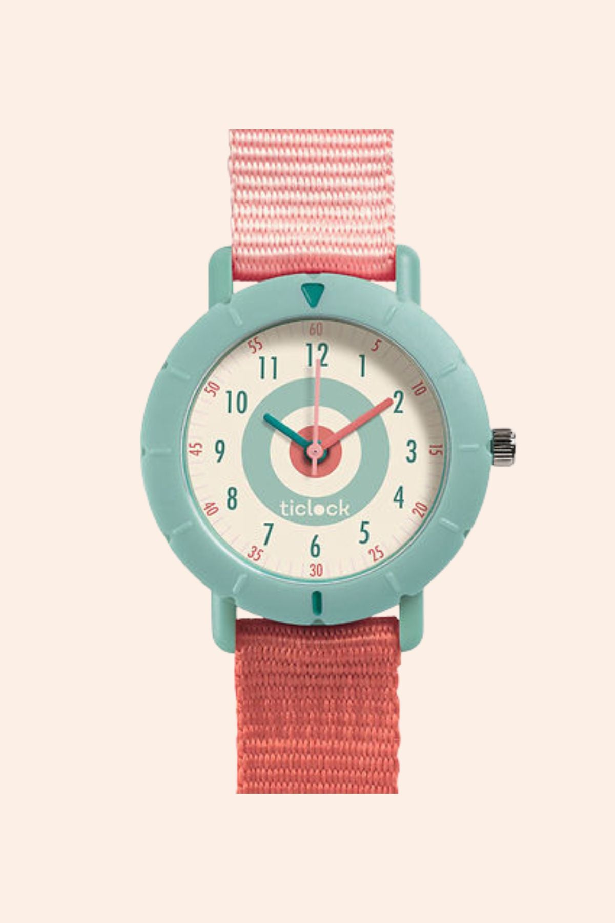 Djeco - Ticlock Watch - Pink Target - Strawberries & Cream - Ingrid Lewis - Designer
Children's watch with a pink strap and turquoise case.