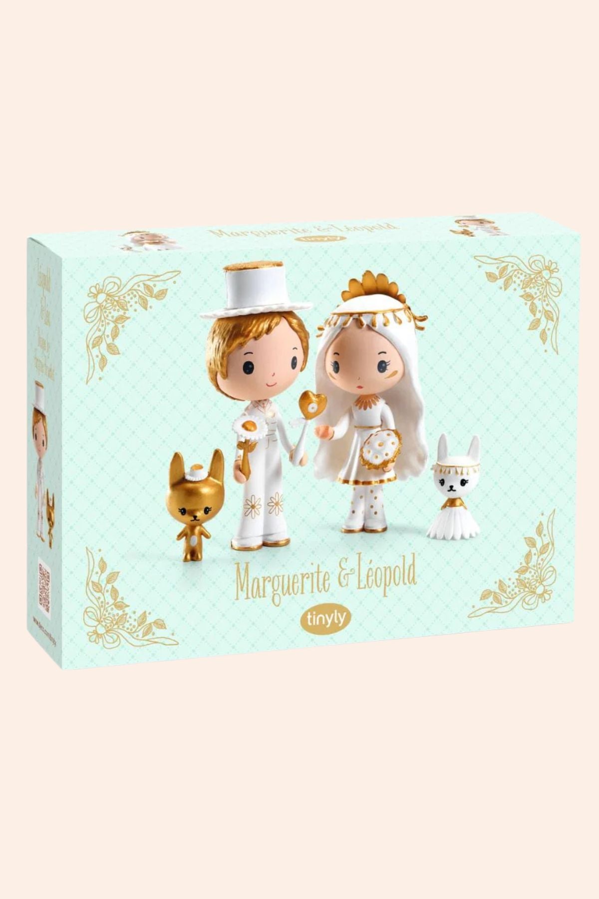 Djeco -  Tinyly - Marguerite & Leopold - Strawberries & Cream - Ingrid Lewis - Designer
Djeco Tinyly Product packaging with illustrations of a couple and two dogs