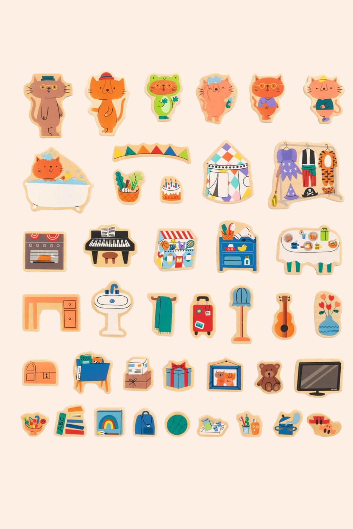  Djeco - Wooden Magnetic - Inzebox - InZeHouse - Strawberries & Cream - Ingrid Lewis - Designer
Collection of colourful toy building block pieces.