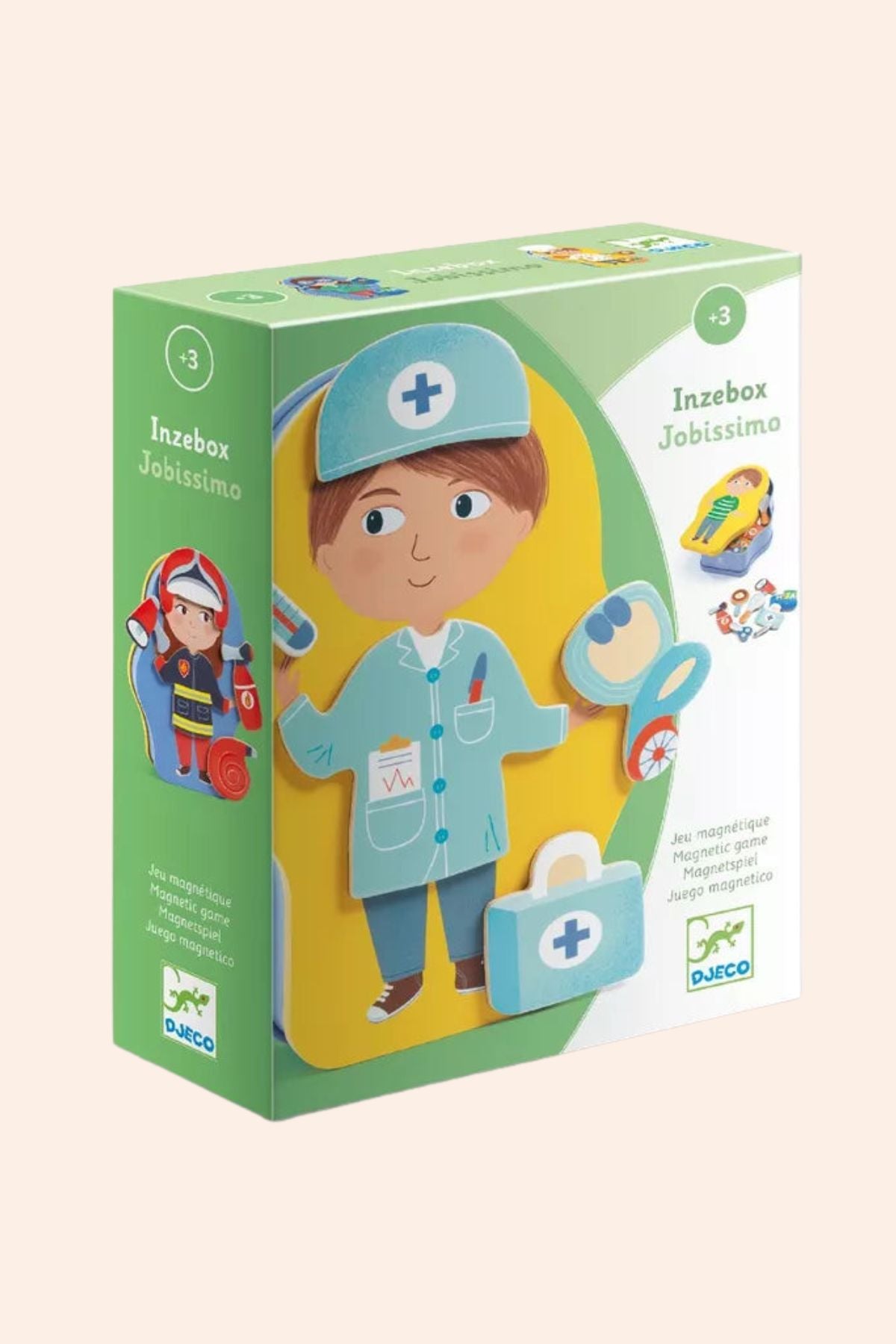 Djeco - Wooden magnetic- Jobissisimo - Strawberries & Cream - Ingrid Lewis - Designer
Toy packaging for a doctor role-play set with a child character. 