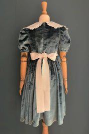 Ginger Queen Dress in Pine Green Crushed Velvet - Designed by Ingrid Lewis - Strawberries and Cream