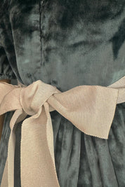 Ginger Queen Dress in Pine Green Crushed Velvet - Designed by Ingrid Lewis - Strawberries and Cream